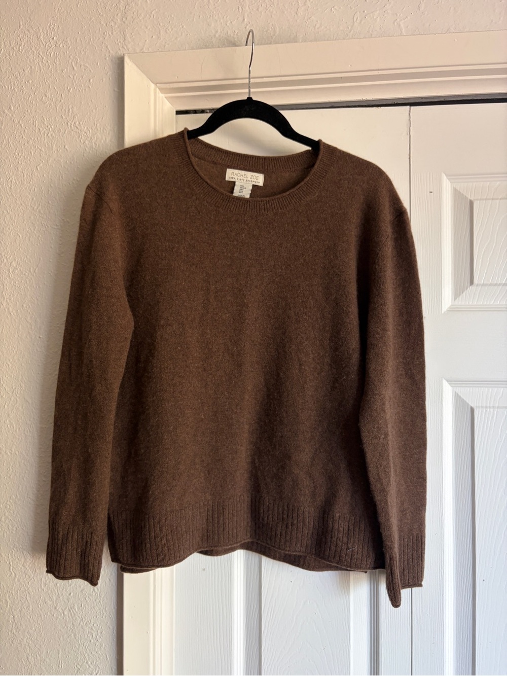 Rachel Zoe 2 Ply Cashmere Sweater Brown Classic luxe